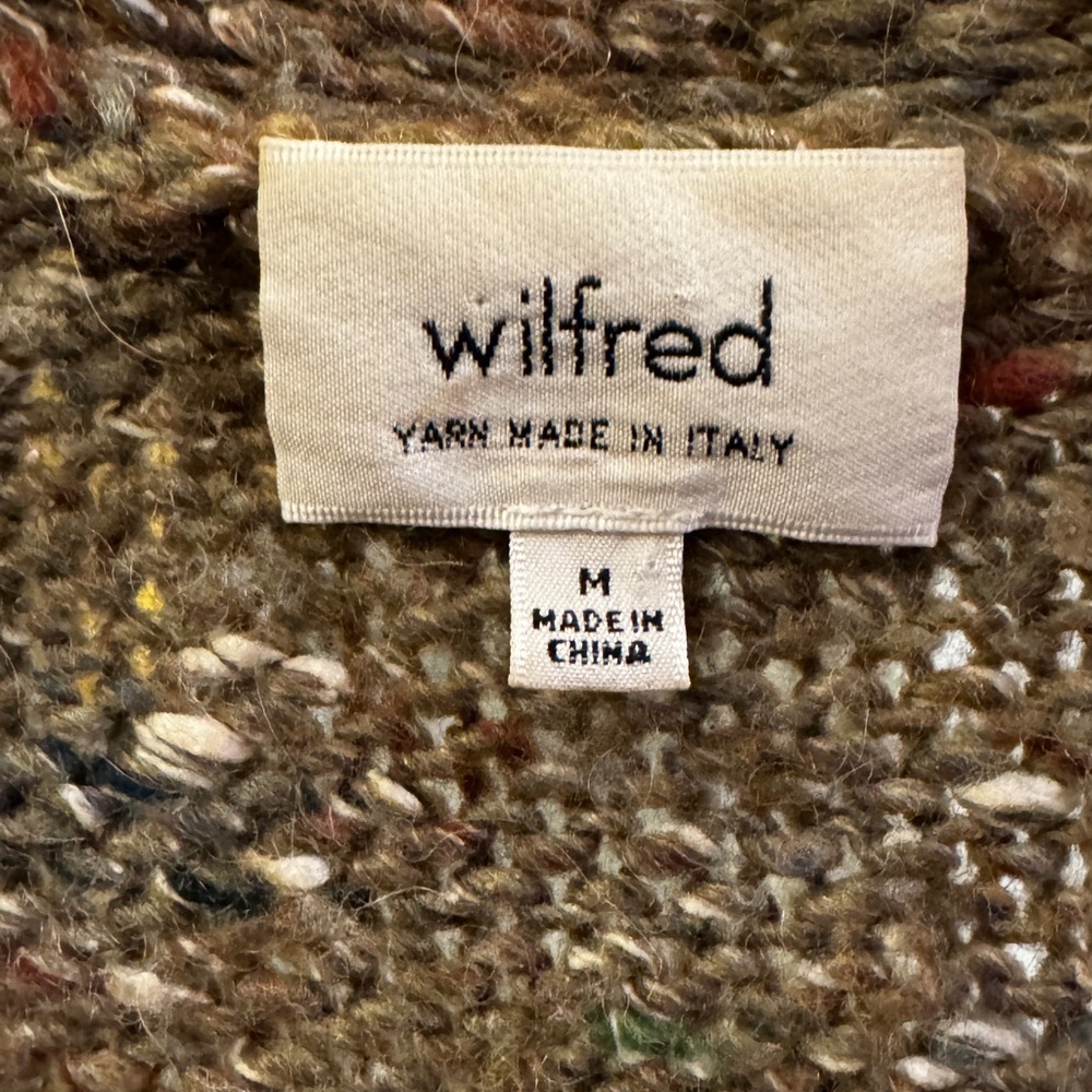 Wilfred Aritzia Wool, Alpaca, Silk Oversized Chunky Cardigan Sweater - Picture 5 of 8